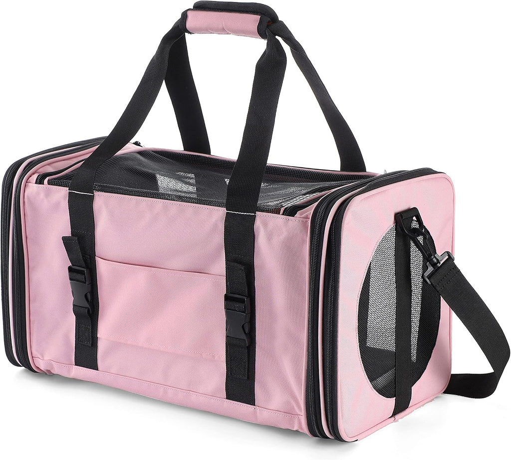 Soft-Sided Pet Carrier for Cats Small Dogs of 15 Lbs Medium Pink