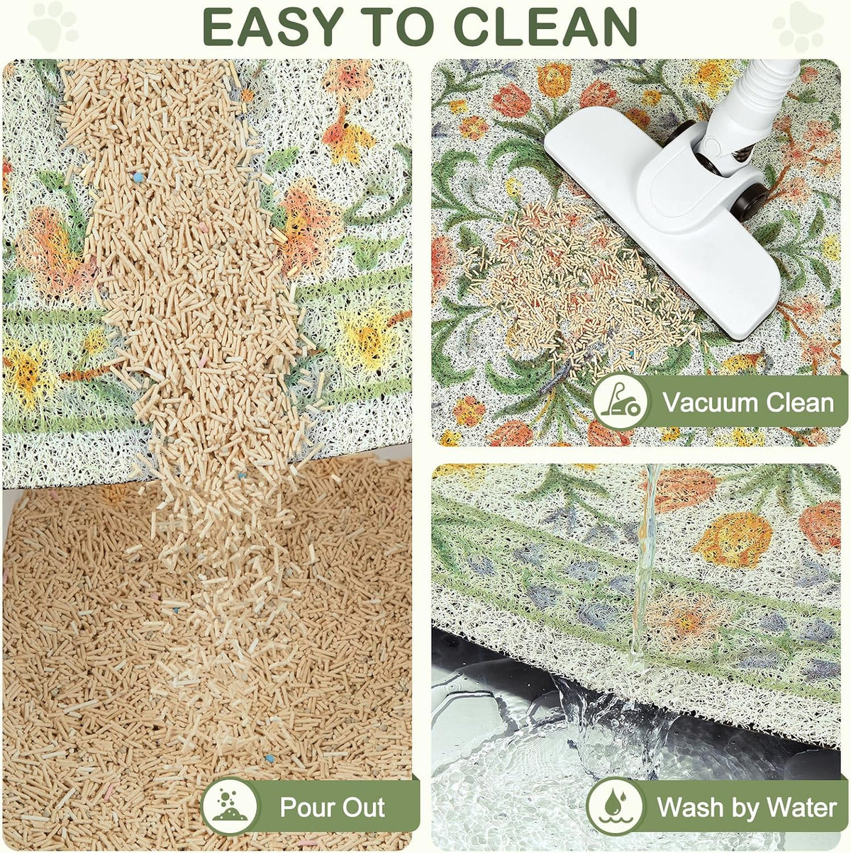 Unicorn Catcher 24"x15" Cat Litter Mat Non-Slip Washable Litter Box Mat