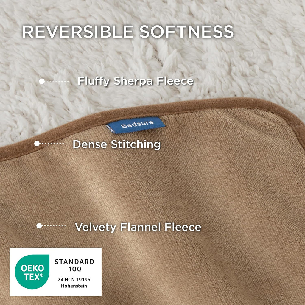 Bedsure Waterproof Blanket for Bed Soft Sherpa Fleece Throw,Twin 80"x60"