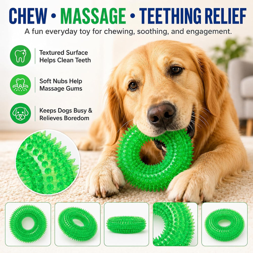 Squeaky Dog Toys for Aggressive Chewers, Floating Donut Ring for Large Dogs