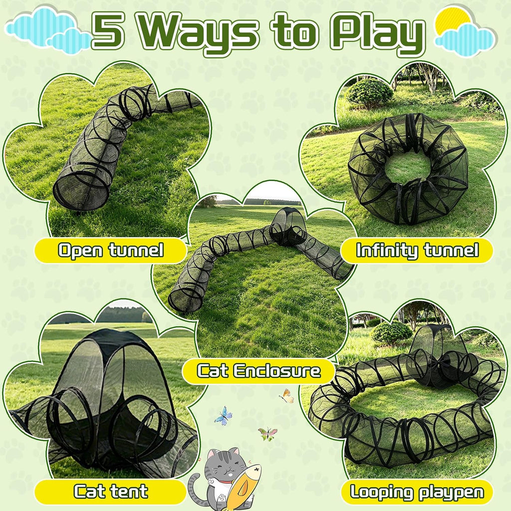 CypherX Outdoor Cat Tunnel Enclosures Portable Catio Pop Up Tent Cage