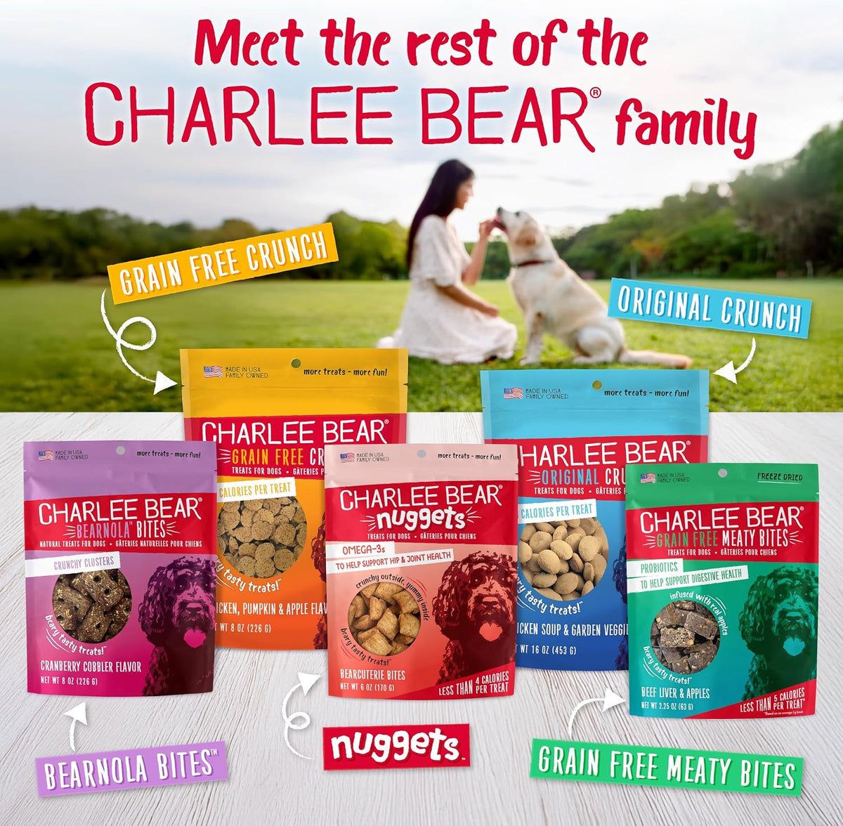 Charlee Bear Original Dog Training Treats, Cheese & Egg, 16 oz