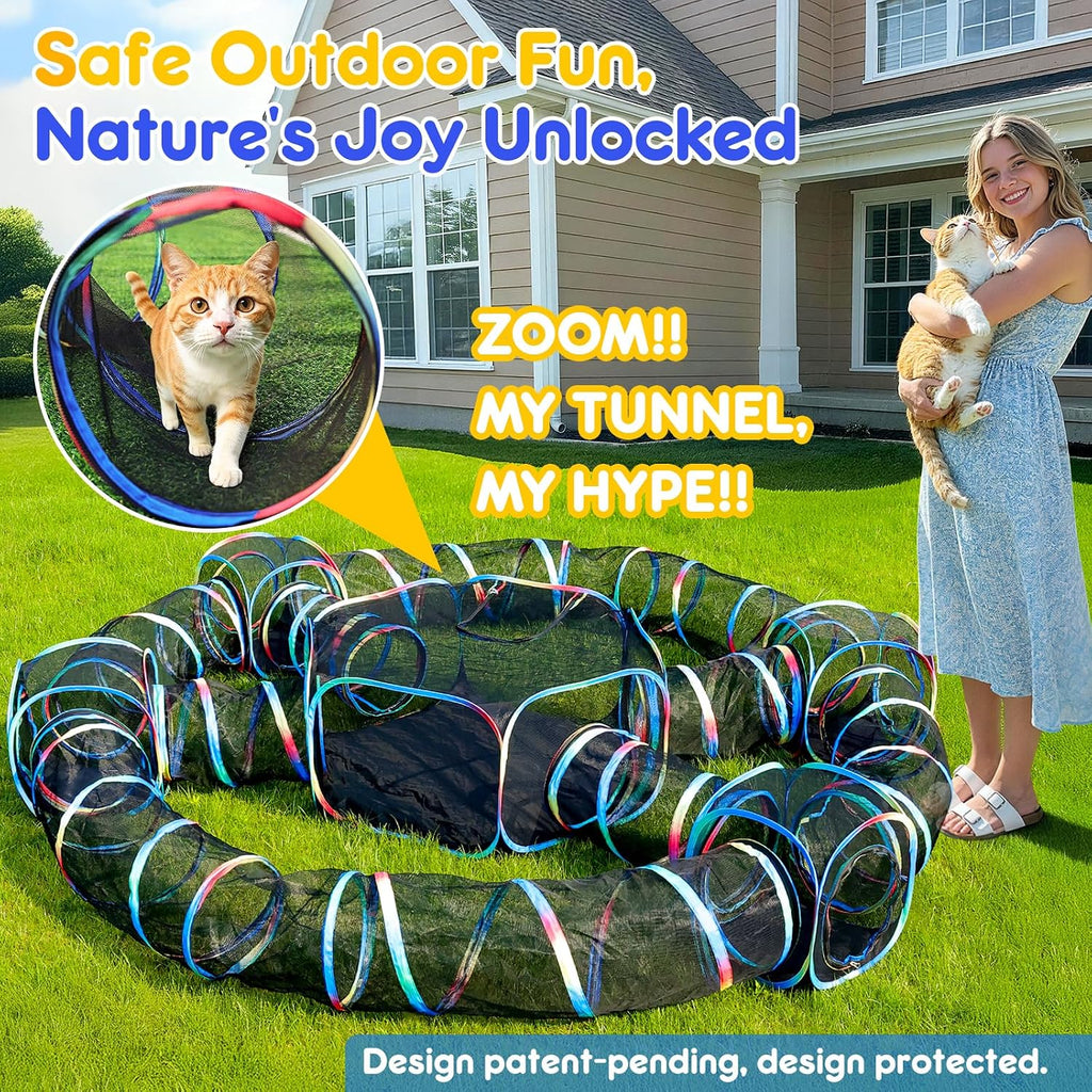 Outdoor Cat Enclosure 13-in-1 Portable Tunnels with Tent Cube Pop up Catio