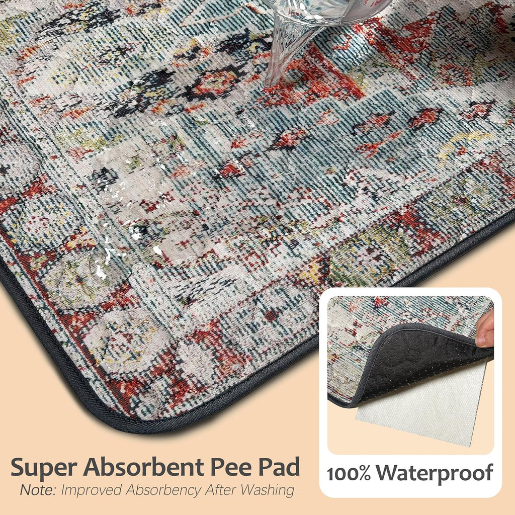 Washable Pee Pads for Dogs, Reusable Puppy Potty Training Pads, Ultra-Absorbent Thick Waterproof Leak-Proof Non-Slip Pads & Mat for Crate, Playpen, Floor, Whelping & Housebreaking , 2 Pack 48"x72"