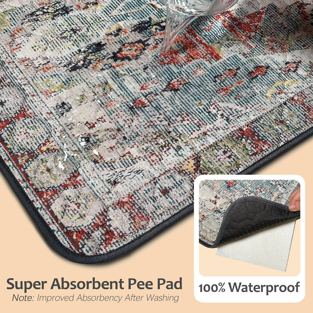 Washable Pee Pads for Dogs, Reusable Puppy Potty Training Pads, Ultra-Absorbent Thick Waterproof Leak-Proof Non-Slip Pads & Mat for Crate, Playpen, Floor, Whelping & Housebreaking , 2 Pack 36"x36"