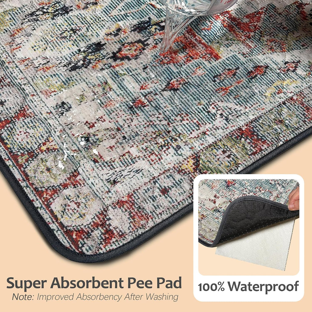 Washable Pee Pads for Dogs 24"x36" 2 Pack Reusable Puppy Potty Pad | Super Absorbent Waterproof NonSlip LeakProof Crate&Playpen Floor Mat for Cats, Rabbits, Guinea Pigs, Whelping & Housebreaking