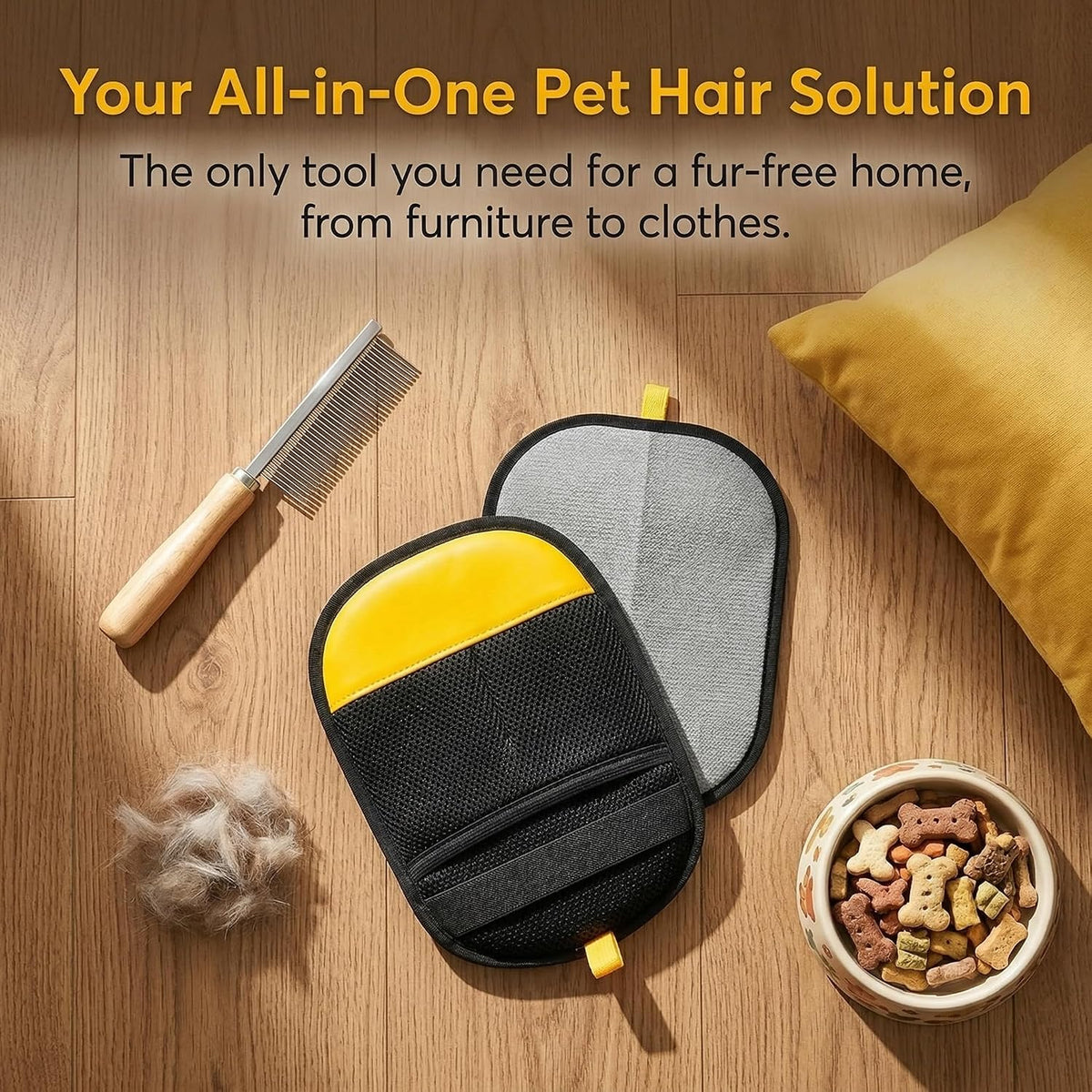 Pet Hair Removal Glove for Dogs & Cats, Upgraded Reusable Electrostatic Pet Hair Glove, Magic Brush Pet Hair Remover for Laundry, Couch, Carpet, Car Seat