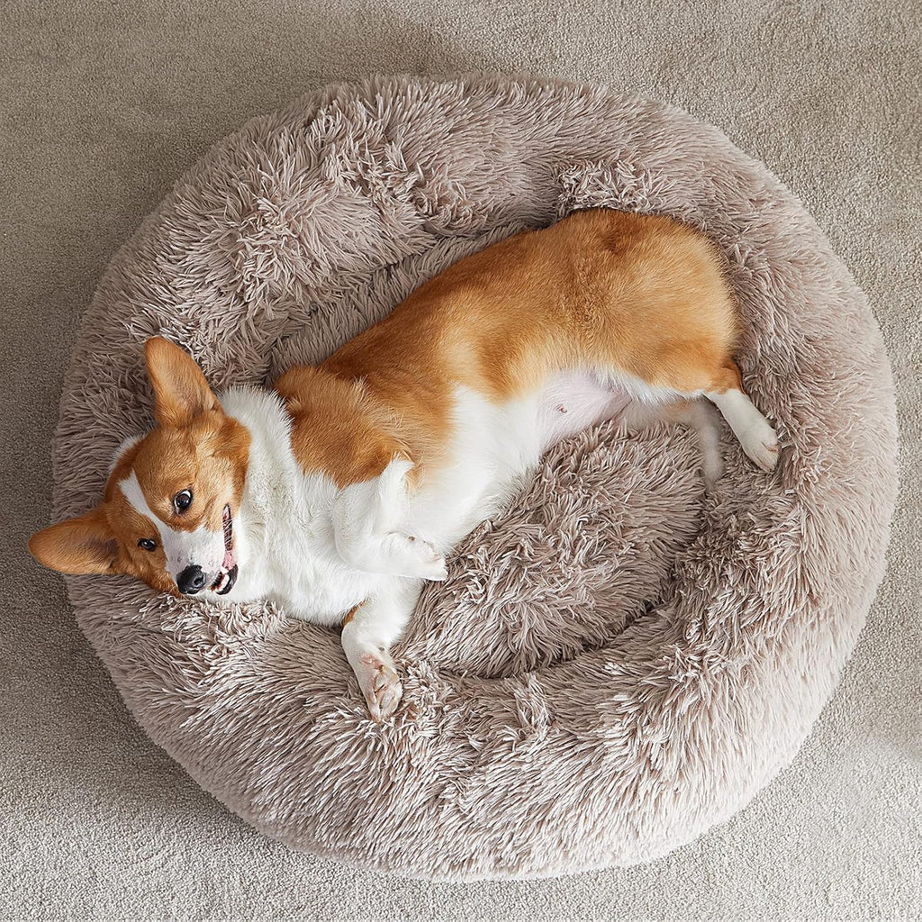 WNPETHOME Medium Round Calming Dog Bed Cat Bed for Comfy Sleep