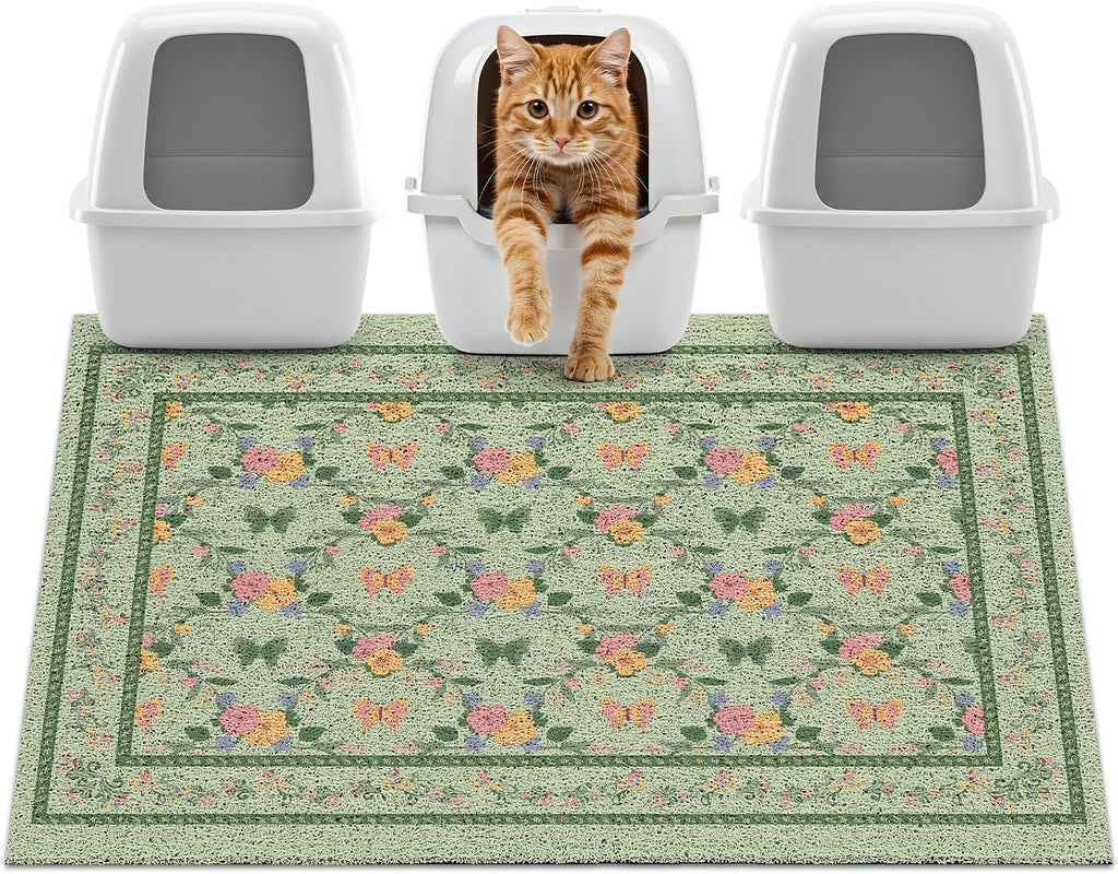 Unicorn Catcher 40"x30" Cat Litter Mat Non-Slip Washable Litter Box Mat | High-Density PVC Litter Catcher Mat Efficiently Traps Scattered Litter From Paws To Keep Floors Clean