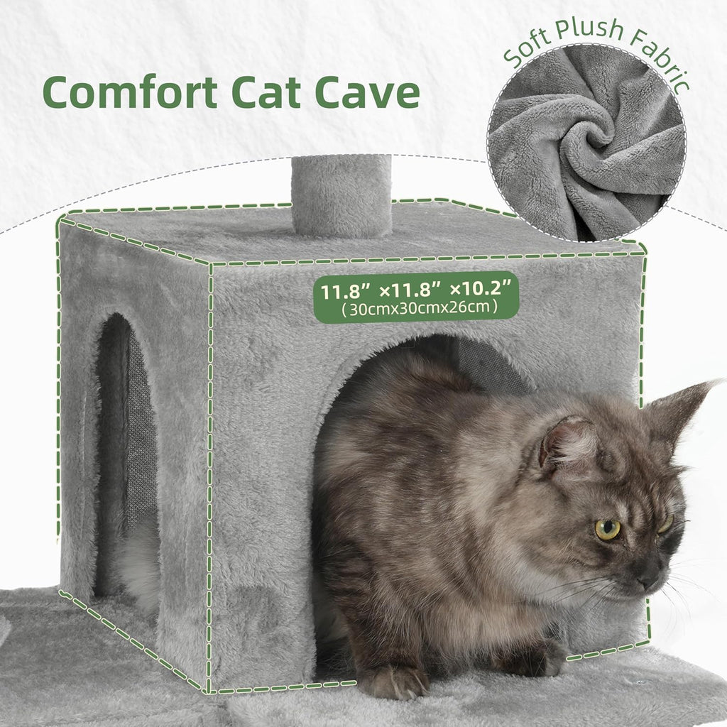 Gitelsnour Cat Tree Tower Multi-Level with 2 Scratching Boards, GCT022W