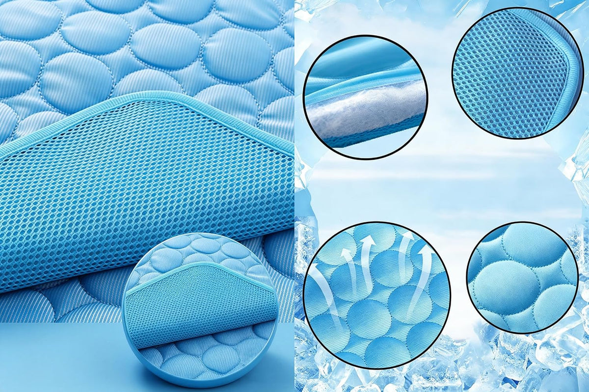 Dog Cooling Mat, 24”x20” Arc Chill Ice Silk Cooling Pad for Dogs, Q-MAX > 0.5 Cool Summer Pet Sleeping Mat, Hydrophobic Washable Non-Slip Mat, Non-Toxic All-Season Use & Portable for Travel