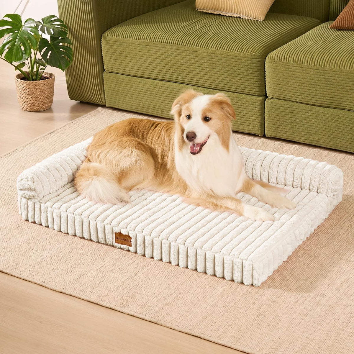 Orthopedic Large Dog Bed Furry Pet Bed, Washable Cover 48''X30''