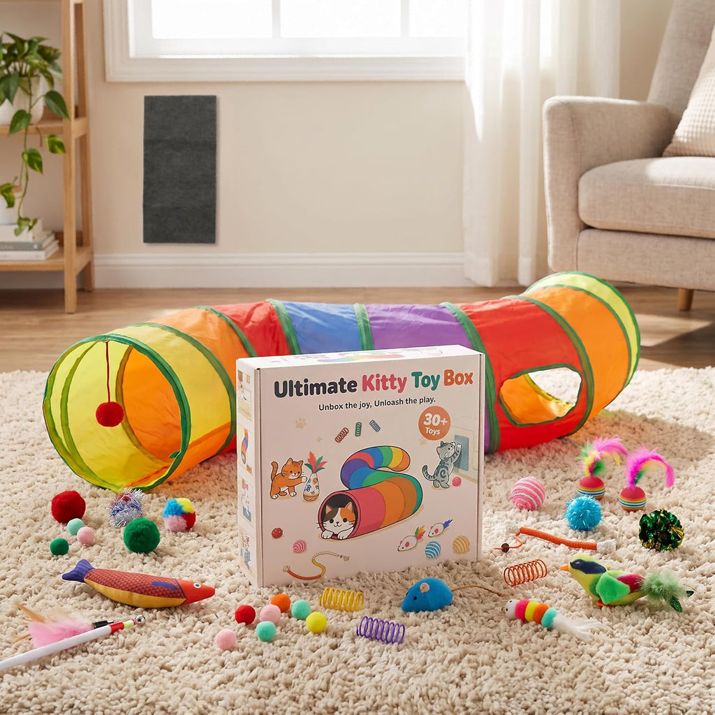 35 Pcs Cat Toys for Indoor Cats, S-Shaped Kitten Play Tube Toy