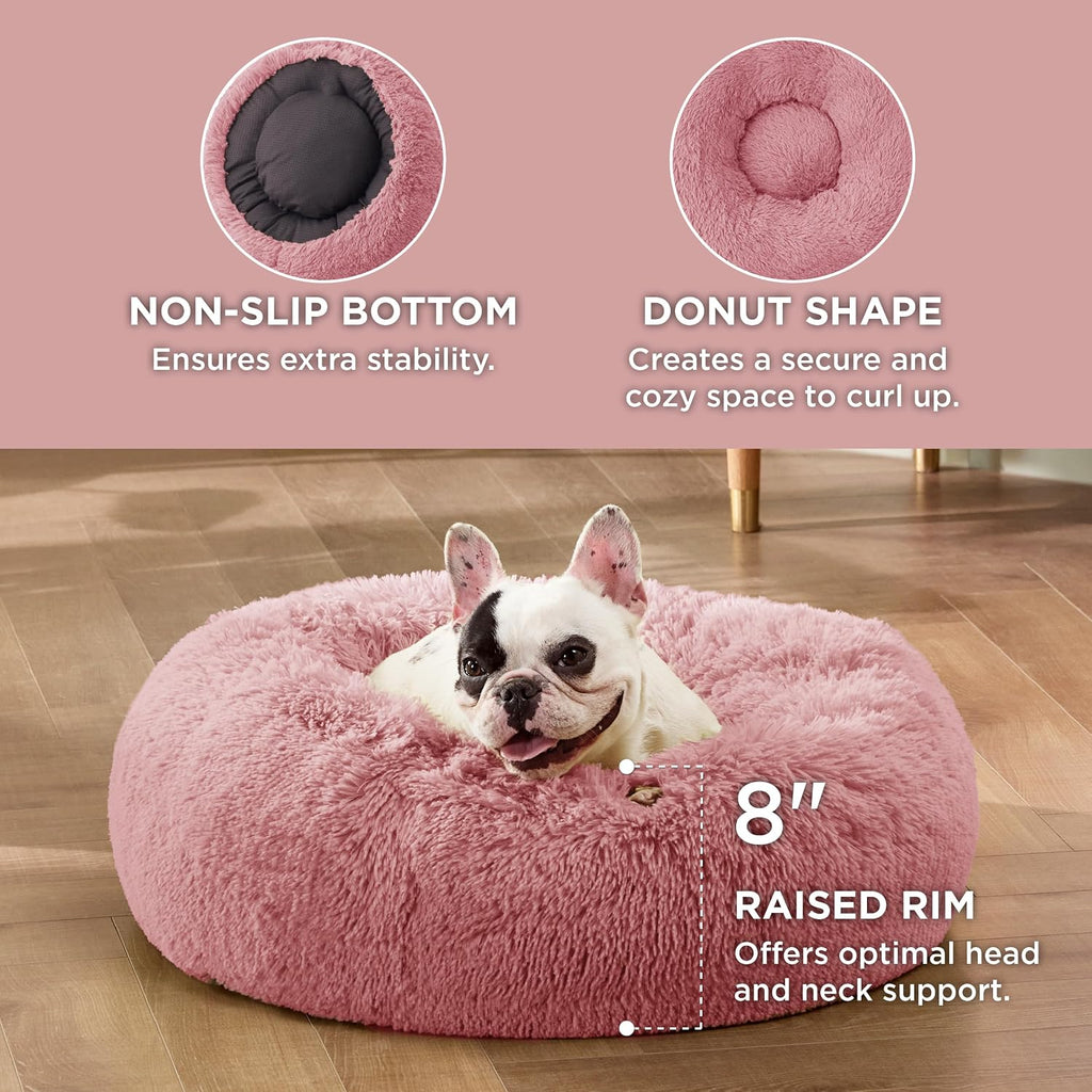 Bedsure Calming Small Dog Bed Donut Washable Cat＆Puppy Bed,23 inches