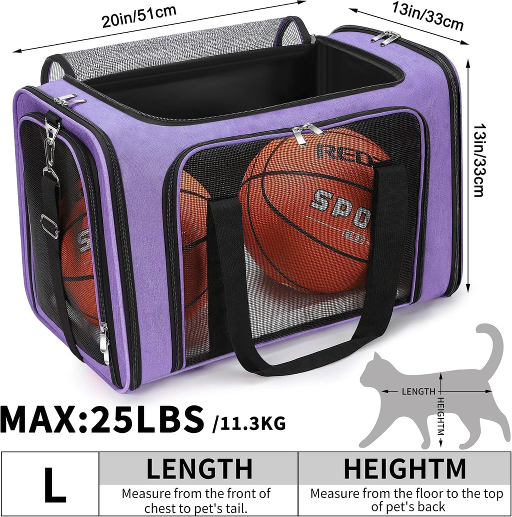 Soft-Sided Cat/Dog/Pet Carrier, Collapsible Pets Travel Carriers