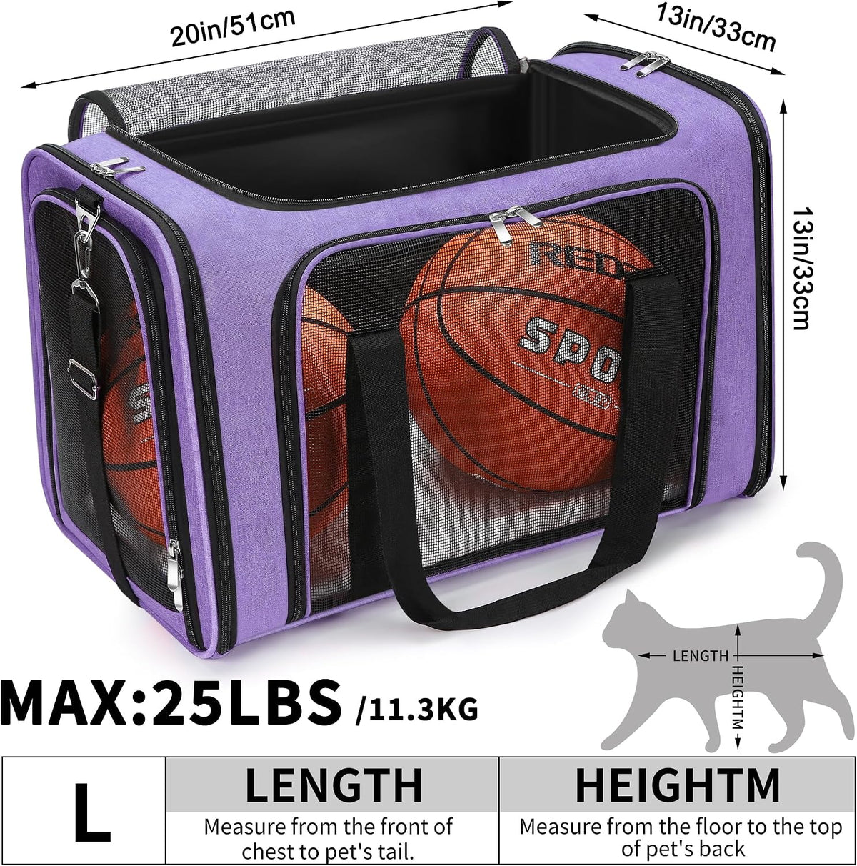 Soft-Sided Cat/Dog/Pet Carrier, Collapsible Pets Travel Carriers