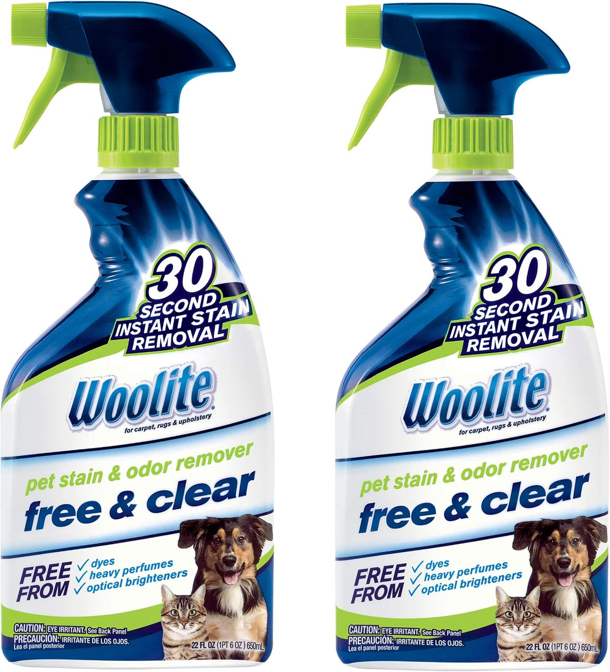 Bissell Woolite Free & Clear, Pet Stain & Odor Remover, 22oz (Pack of 2), 2719