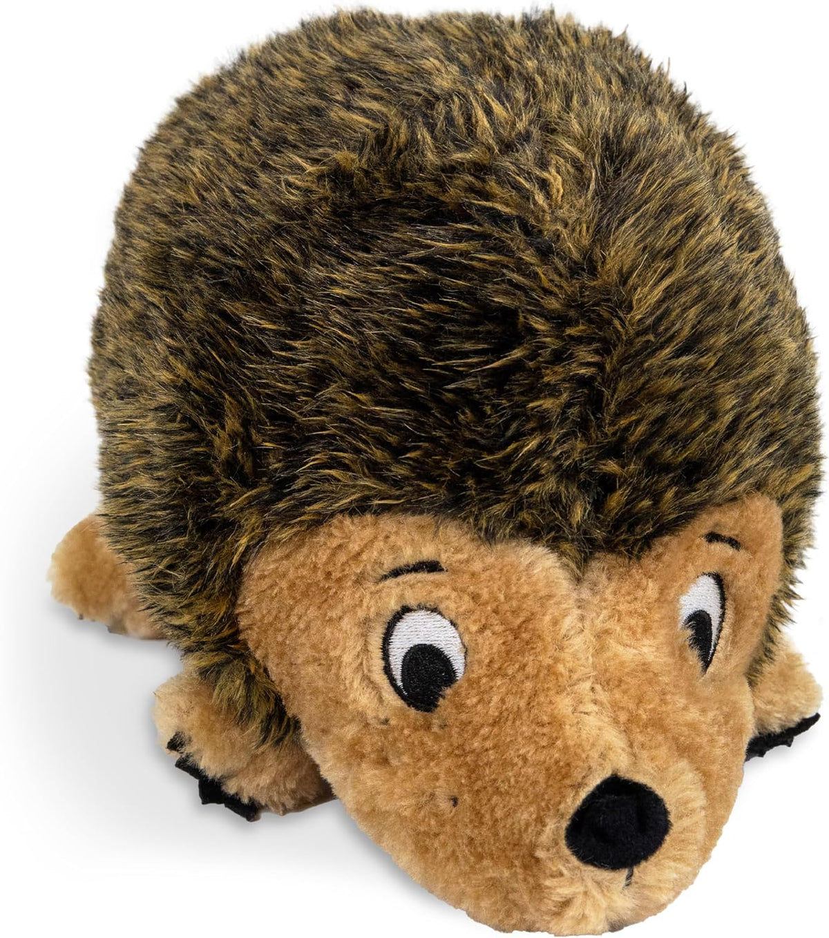 Outward Hound Hedgehogz Plush Dog Toy, Squeaks & Grunts, XL, 12" x 9" | Soft Realistic Faux Fur, Round for Rolling & Chasing, Cuddle & Carry, Interactive Fetch, Light Chewers, Dogs & Puppies