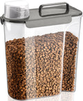 TIOVERY Dog Food Storage Container, 10 Lbs Airtight Pet Food Containers, Cat Food Container Dispenser Bin with Pouring Spout, Portable Handle & Measuring Cup for Dog Treats, Cat Kibble, Bird Feed Grey