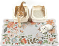 Cat Litter Mat,35"x23" Large Cute Litter Box Mat,Traps 100% Litter