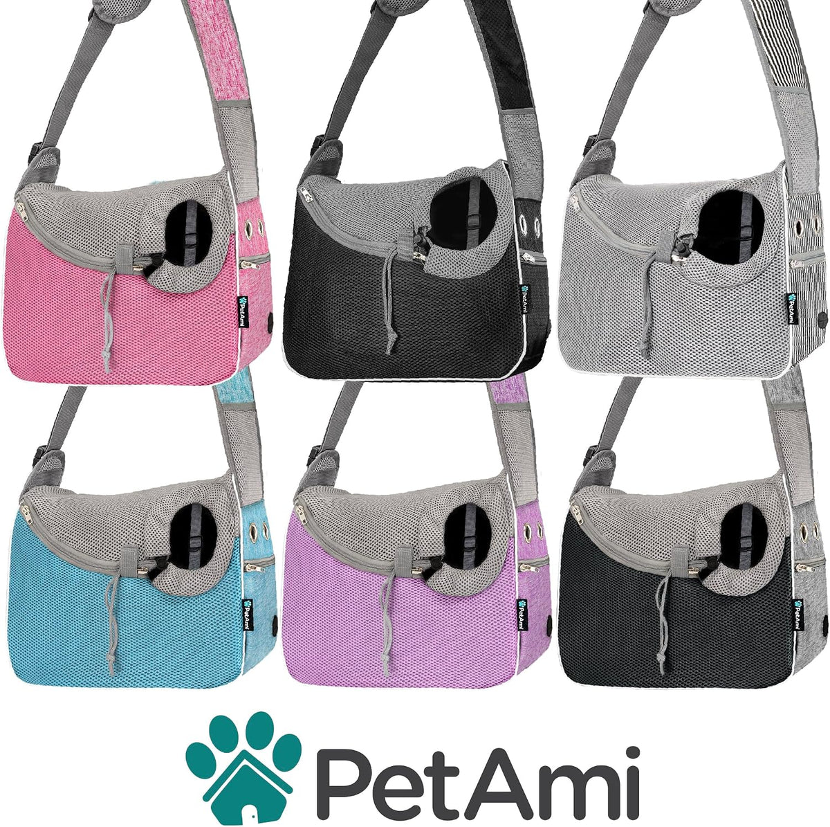 PetAmi Dog Sling Carrier Small Dogs, Hands Free Crossbody Carrier, Purple