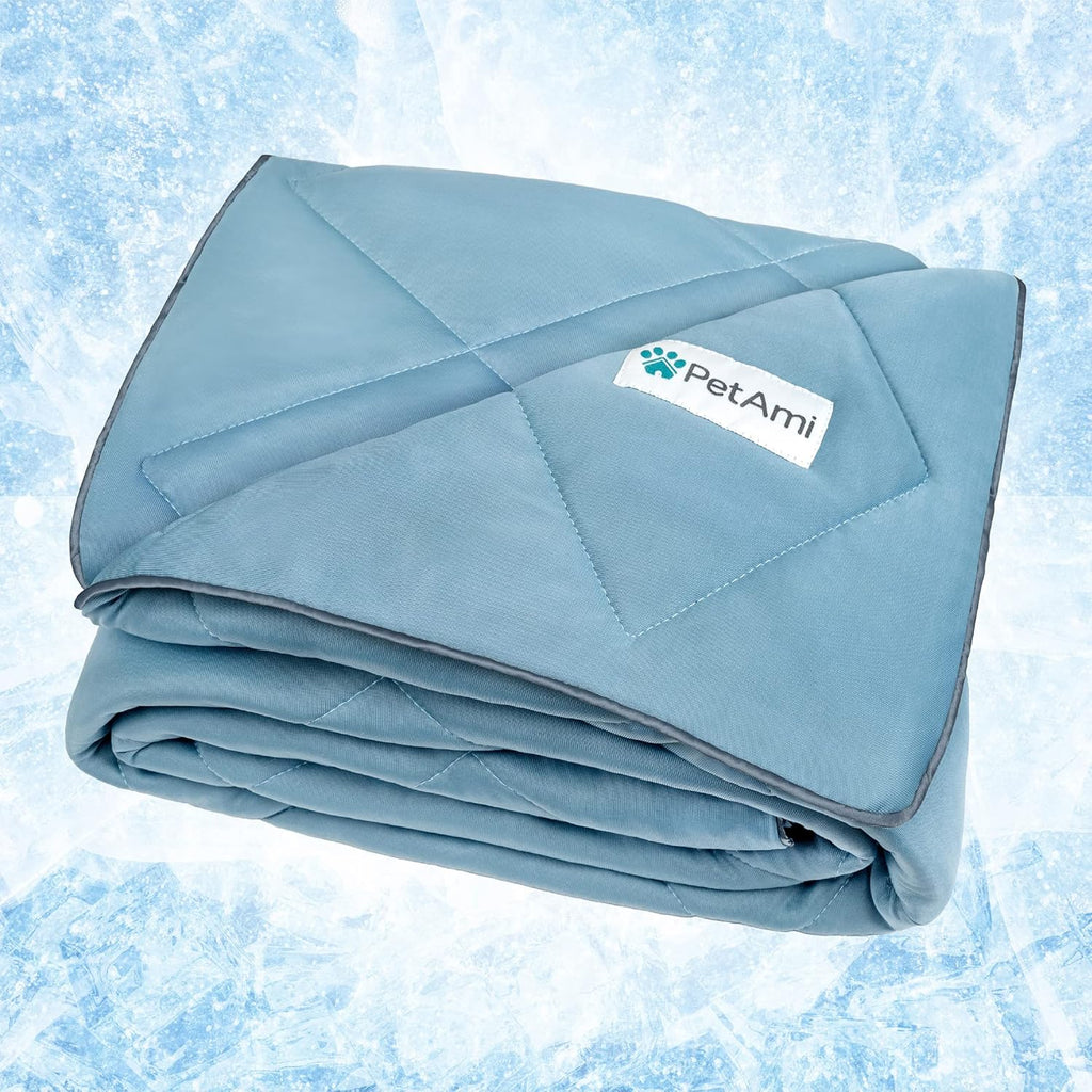 PetAmi Cooling Dog Blanket Lightweight Soft for Large Pet Cat, 40x60, Blue