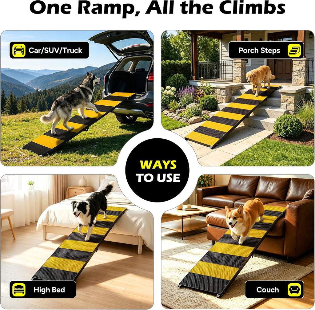 Foldable Dog Ramp for Car, 91 inches Long Portable Ramp for Large Dogs