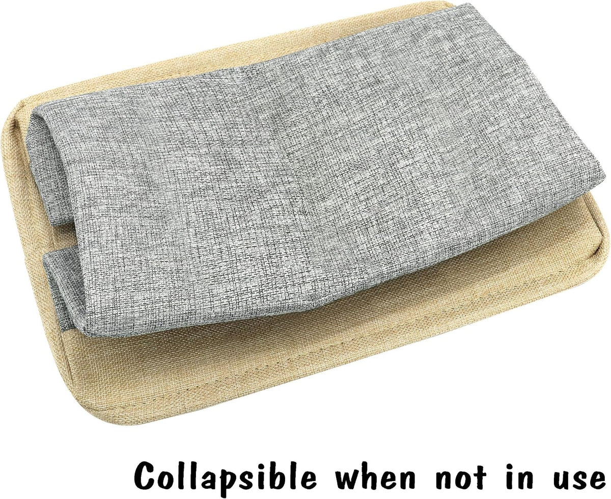 PET ARTIST Dog Toy Basket, Large Collapsible, Gray, M: 15"x11"x9"