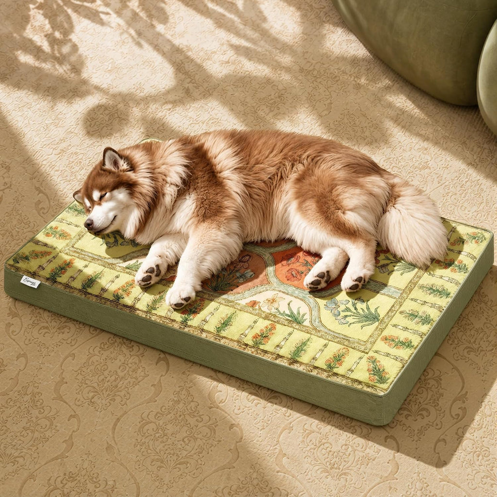 Exsnugy Orthopedic Washable Dog Bed Boho Crate Pet Pad for Large Dog 47in