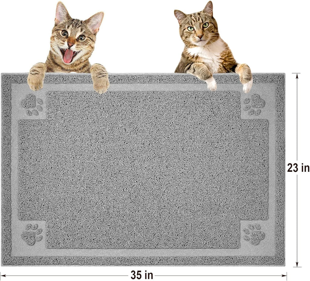 UPSKY Large Cat Litter Mat Trapper 35"×23", Waterproof, Non-Slip, Gray | Large Litter Box Mat, Foldable Trapping Mat, Anti-slip Design, For Cat Litter Boxes and Sensitive Paws, Easy to Clean