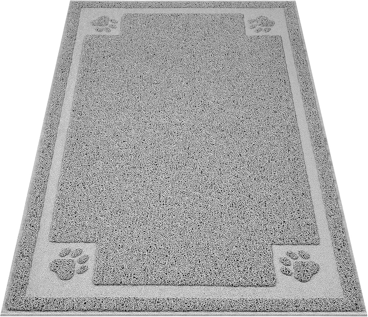 UPSKY Large Cat Litter Mat Trapper 35"×23", Waterproof, Non-Slip, Gray | Large Litter Box Mat, Foldable Trapping Mat, Anti-slip Design, For Cat Litter Boxes and Sensitive Paws, Easy to Clean
