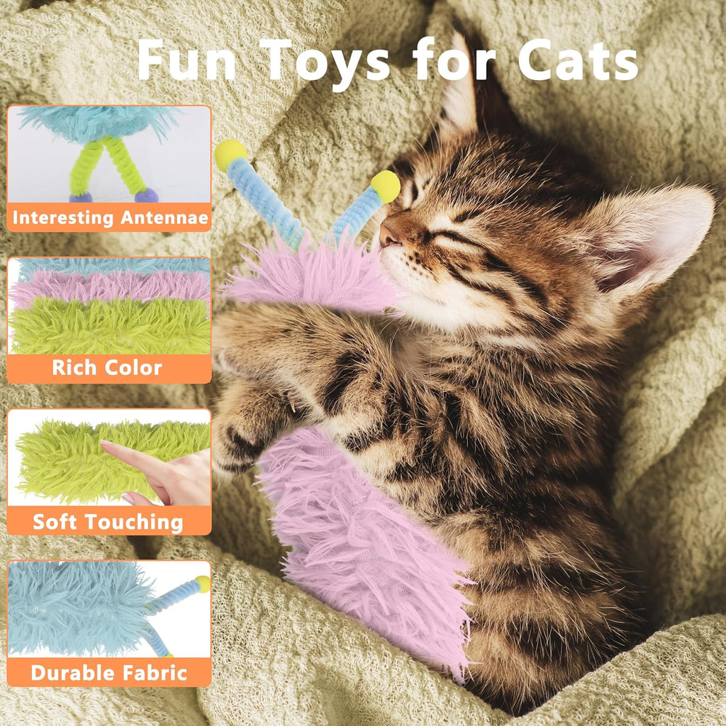 3 Pack Catnip Toys,Soft Cat Pillows Toys with Antennae, Funny cat Toy