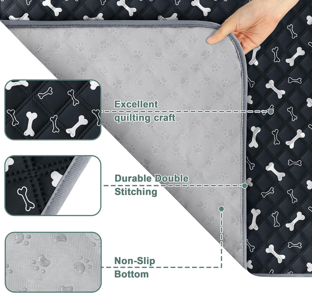 Eterish Washable Pee Pads for Dogs Extra Large 36'' x 48'' 2 Pack | Reusable Absorbent Pet Puppy Dog Training Pads Non-Slip, Waterproof Whelping Potty Pads for Dogs Leak-Proof