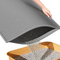 ESTHELLO Cat Litter Mat Honeycomb Double Layer Design 30’’ x 24’’ Gray