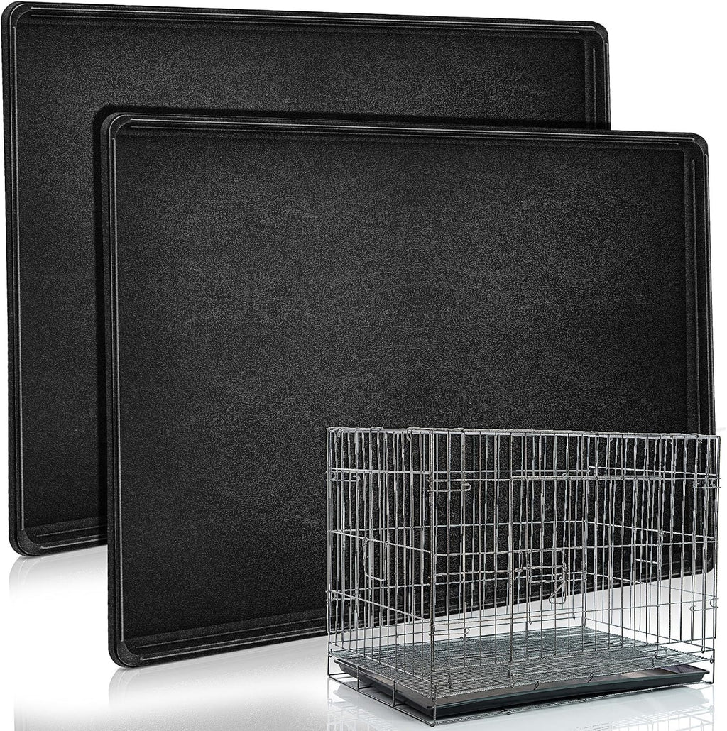 2 Pcs 30" Dog Crate Tray Replacement Dog Crate Pan Kennel Bottom Tray Replacement Plastic Bottom Pan Easy to Clean, Easy to Assemble, Ideal for Potty Training-Perfect for Pet Crates, Black