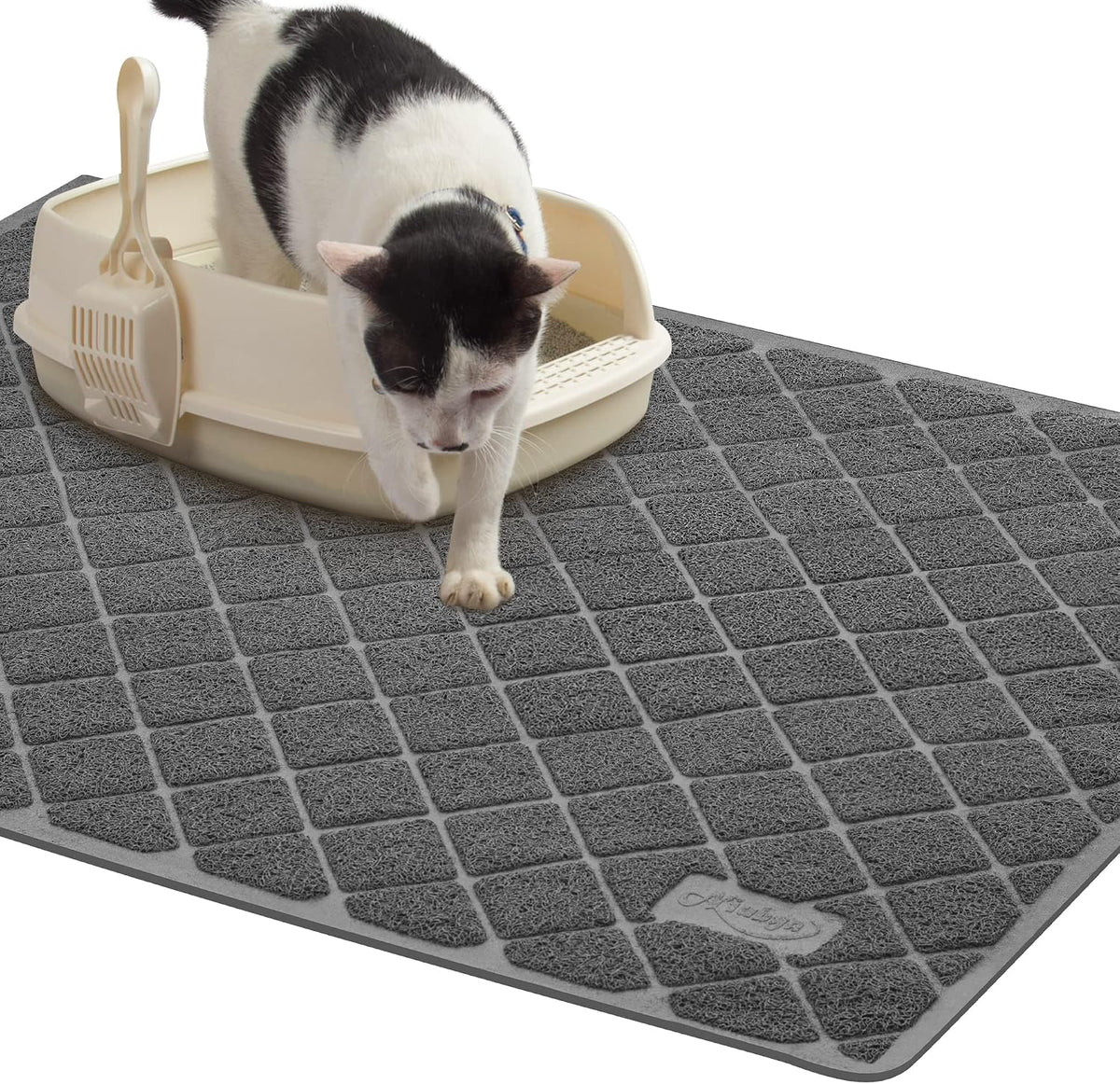 Niubya Premium Cat Litter Mat, Litter Box Mat with Non-slip and Waterproof Backing, Litter Trapping Mat Soft on Kitty Paws and Easy to Clean, Cat Mat Traps Litter from Box
