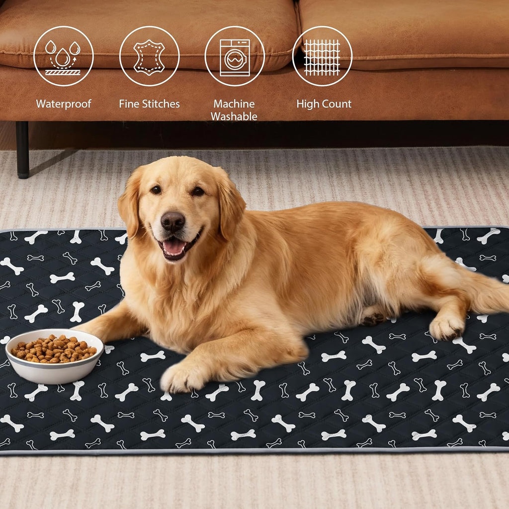 Eterish Washable Pee Pads for Dogs Extra Large 48'' x 60'' 2 Pack | Reusable Absorbent Pet Puppy Dog Training Pads Non-Slip, Waterproof Whelping Potty Pads for Dogs Leak-Proof