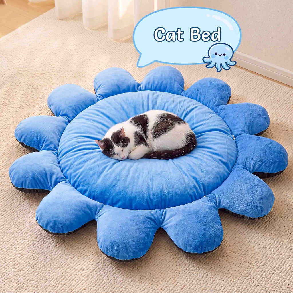 Cat Tunnel Bed with 20 Cat Toys, Kitten Toys for Indoor Kittens,Blue