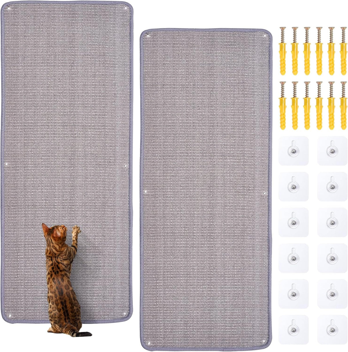 Uranshin Natural Sisal Cat Wall Climbing Carpet, Wall Scratcher Mat Pad