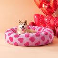 LE SURE Shown on TV Jacquard Donut Dog Beds Large,Lover Hearts 36x36x8in