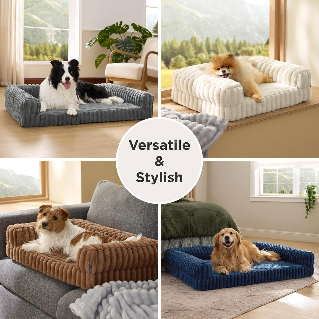 Bedsure ComfyFleece® Memory Foam Orthopedic Dog Bed Medium Size Dog 30"