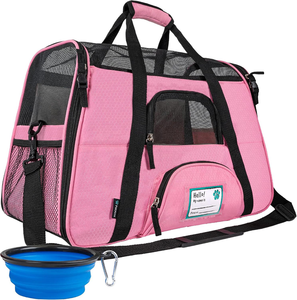PetAmi Airline Approved Pet Carrier for Cats & Small Dogs, Small, Pink