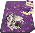 WanpeeGoo Washable Pee Pads for Dogs, Waterproof, 32 x 52 in, 2 Pack, Purp | Super Absorbent, Waterproof and Non-Slip; Washable, Reusable Dog Pads for Crates, Playpens, Floors, Furniture and Travel