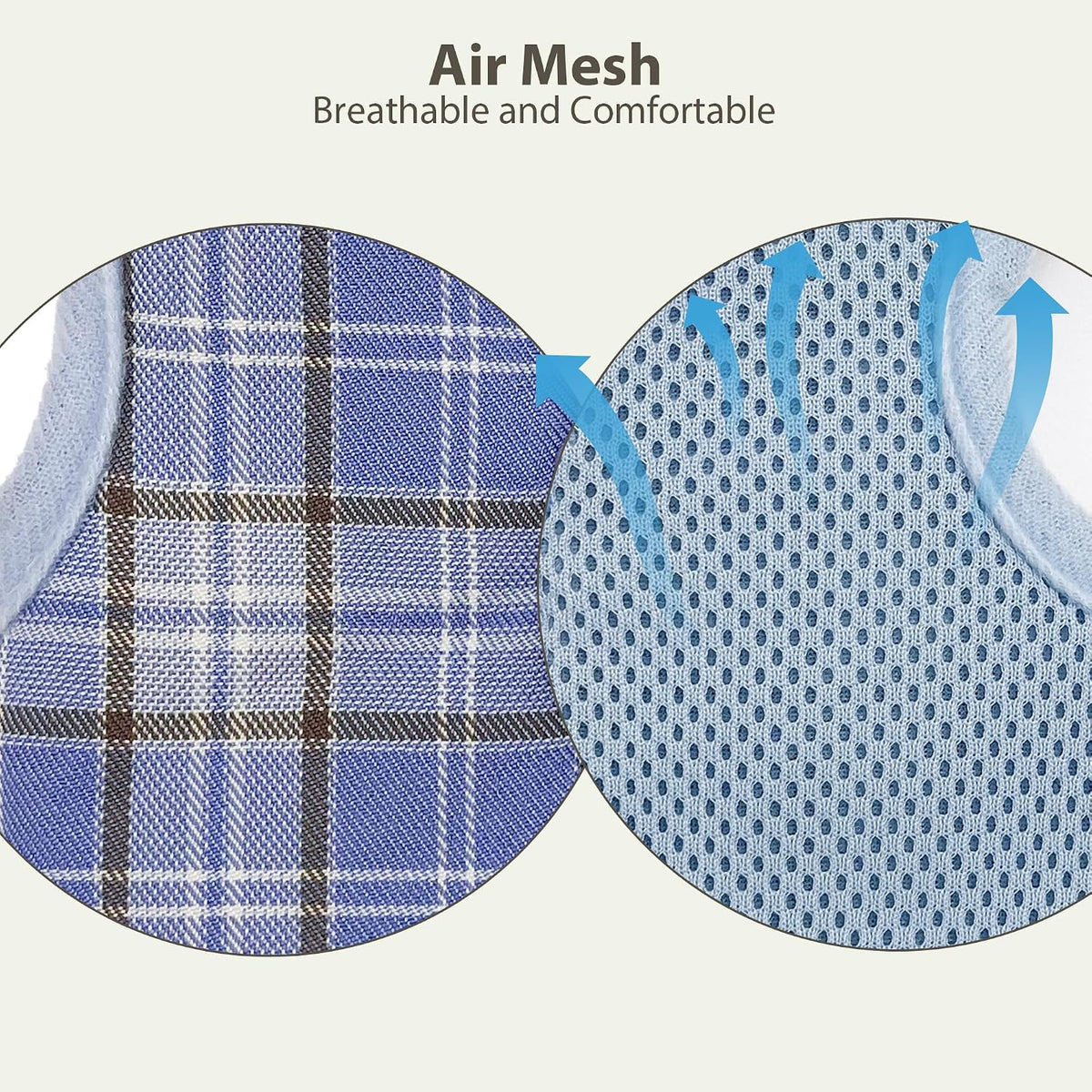 AIITLE Plaid Adjustable Cat Harness and Leash Set Escape Proof, Blue L