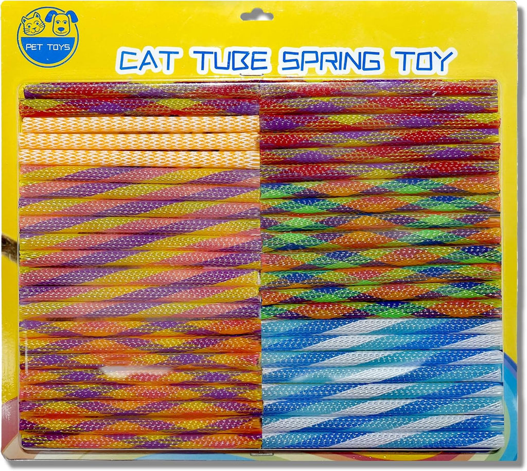 Leoezx™ Cat Spring Toy (44PCS) Indoor cat Interactive Plastic Coil Spring Multi-Color cat Interactive Game Training to Catch, bite and Hunt