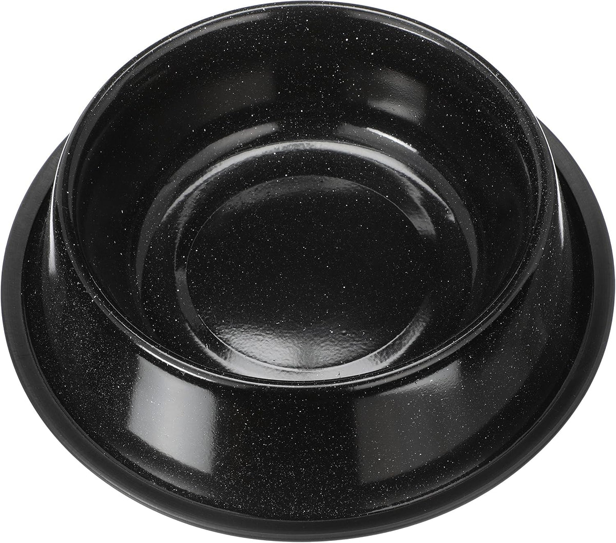 Neater Pet Brands - Outdoor Camping Style Pet Bowl - Enamel Ware Blue Black Granite Colors - Dog Cat No Tip Skid Bowls (64 oz, Black) 