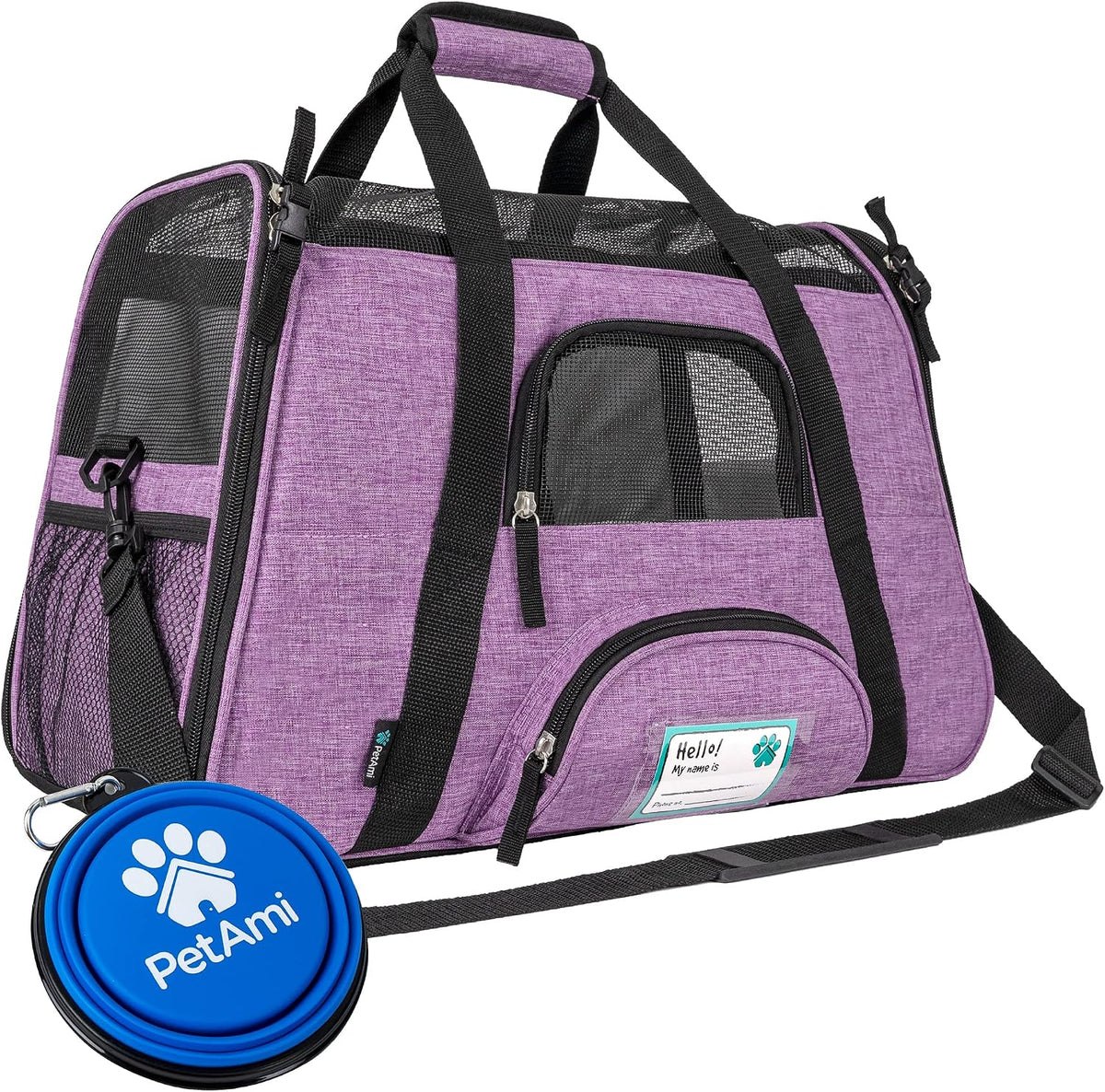 PetAmi Airline Approved Pet Carrier Cats & Small Dogs, Large Heather Purple