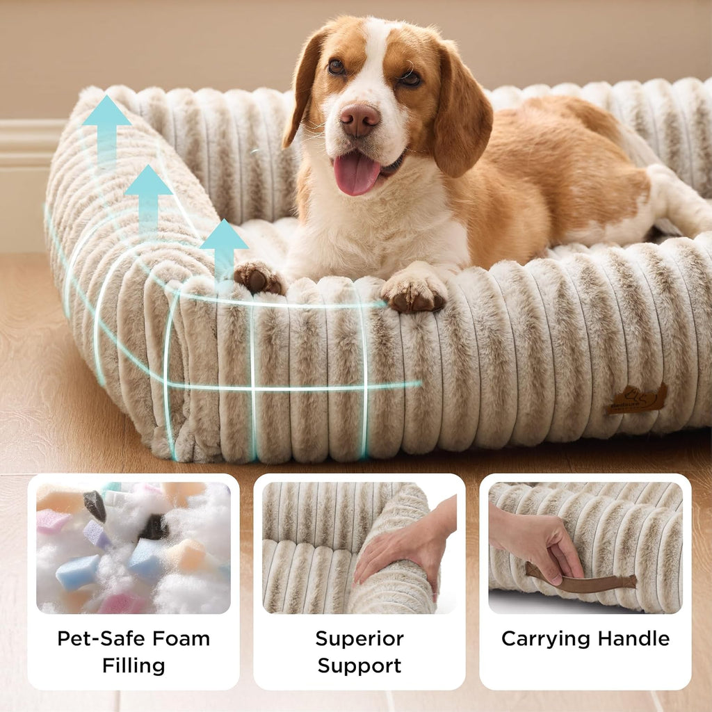 Bedsure ComfyFleece® Cute Dog Beds Large Sized Dog Washable，36in Amphora