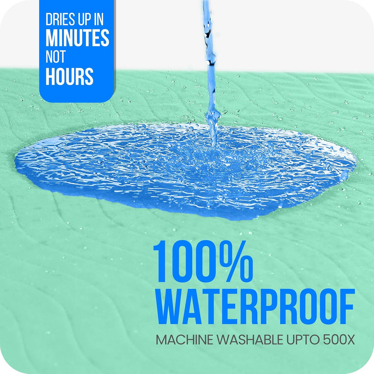 4 Pack Washable Pee Pads for Dogs 18" x 24", Waterproof Dog Training Pads | Reusable Dog Training Pads for Sofa, Incontinence Bed Pads for Adults, Elderly and Kids (Green,Blue) by Utopia Bedding
