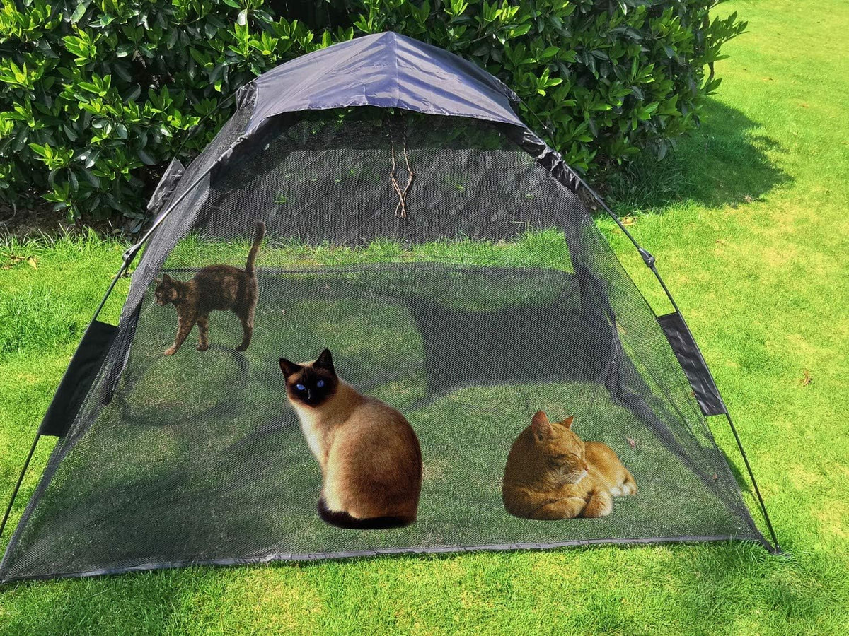 Portable Large Pop Up Pet Cat Tents Enclosures House for Outside Patio Indoor for Cat Puppy Rabbit Small Animals,Quick Opened,Independent or can be Connected to Tunnels